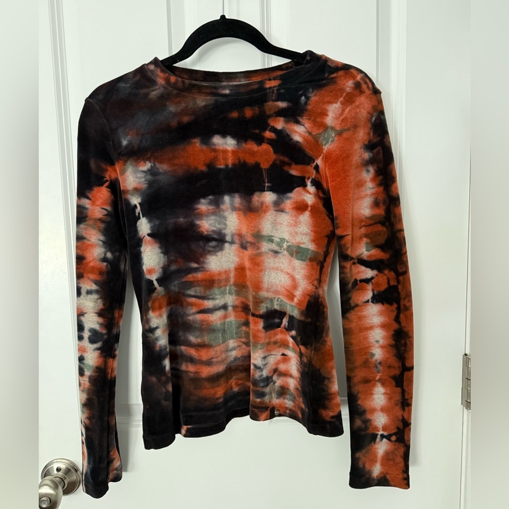 All Saints | Velvet Long Sleeve Tye Dye Top